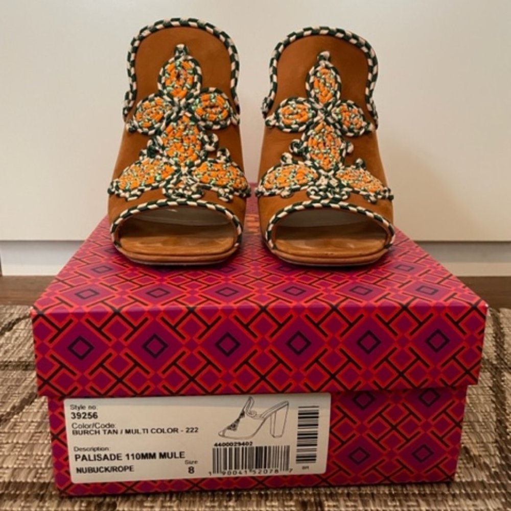 Tory Burch Palisade Heel Mules Sz 8